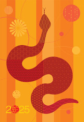 Chinese New Year of the Snake vector illustration background