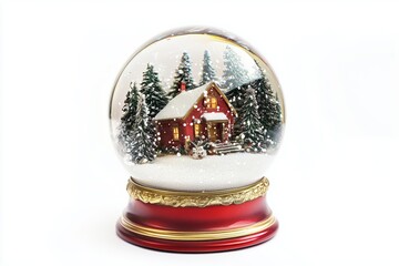 Snow globe decorative Christmas isolated on white background 