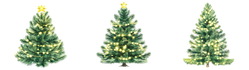 Fototapeta premium Christmas trees on a white background