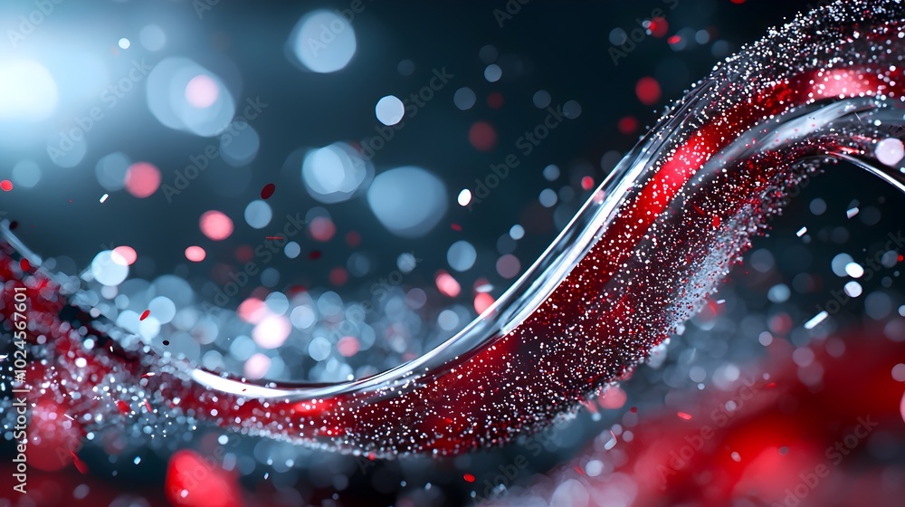 Aufkleber luminous data stream futuristic technology banner with glowing particles on a dark background showca