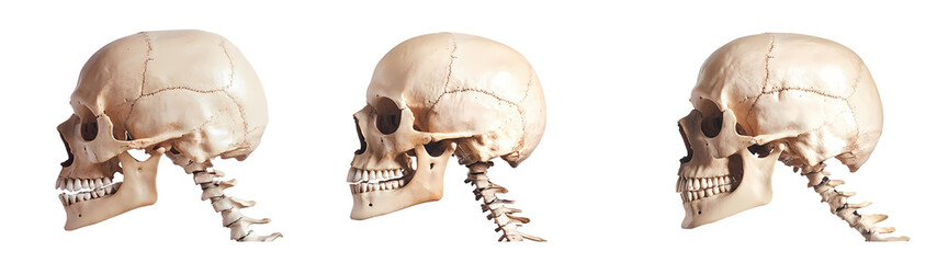 Obraz premium Detailed Closeup of Human Skull with Focused Facial Bones and Jaw Structure