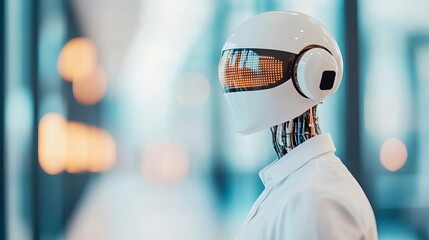 Fototapeta premium AI in HR, digital employee analytics, modern corporate environment