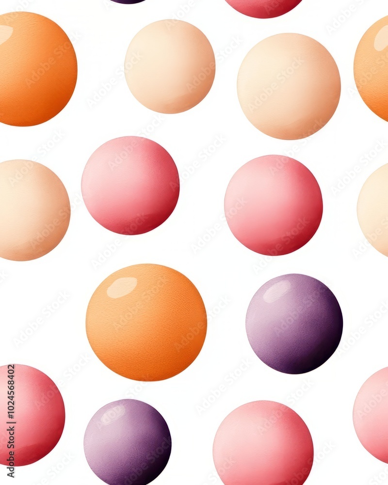 Poster seamless pattern colorful circular shapes on a white background, creating a playful and vibrant patt