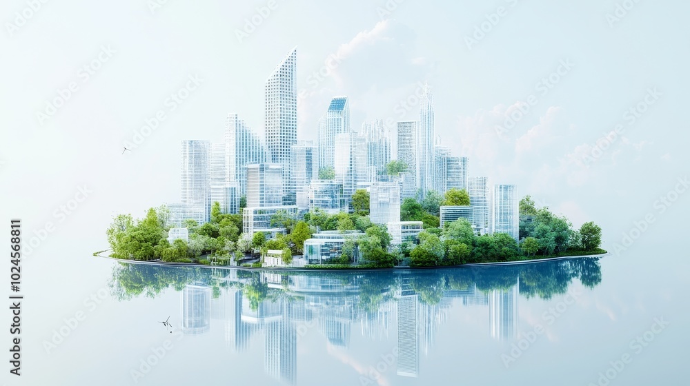 Poster artificial intelligence enhancing digitalization in urban development, streamlining paperwork, optim