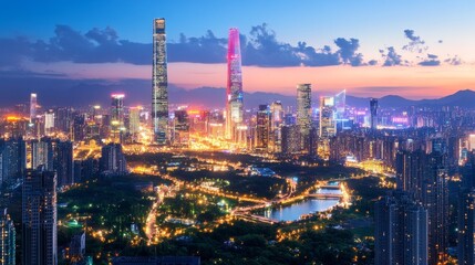 Fototapeta premium Artificial Intelligence Enhancing Digitalization in Urban Development, Streamlining Paperwork, Optimizing Transportation Systems, and Making Cities Smarter with Advanced Technology Solutions.