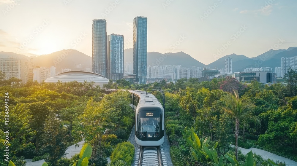 Poster artificial intelligence enhancing digitalization in urban development, streamlining paperwork, optim