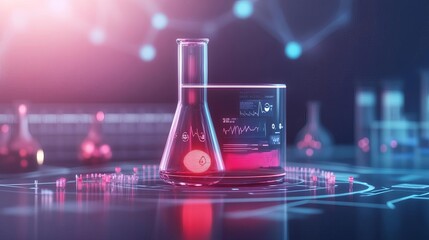 AI-driven medical diagnostics, holographic health data, futuristic lab setting