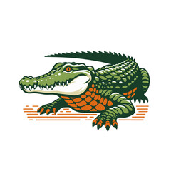 Fototapeta premium Crocodile or alligator isolated vector illustration 
