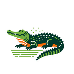 Crocodile or alligator isolated vector illustration	