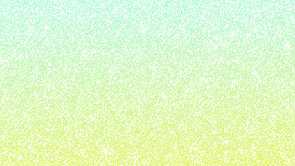 Pastel green yellow blue white glitter background with snowfall. Winter season backdrop. New Year, Christmas and celebration concept. 