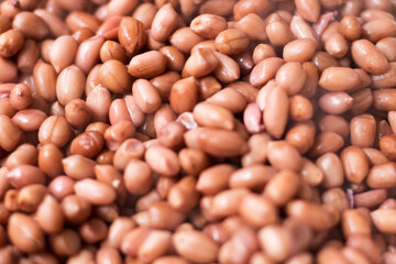 Background of cooked peanuts selective focus close up