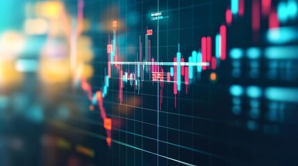 Holographic stock trading, digital market analysis, futuristic finance