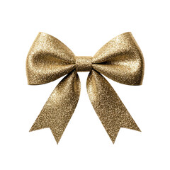 A shimmering gold bow with glitter detail, perfect for decorating gifts or adding elegance to any event or occasion.