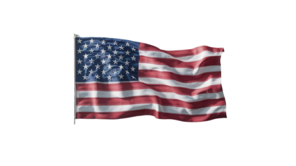 United States flag isolated on transparent background.
