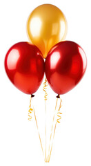 PNG Anniversary balloon gold red.