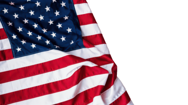 United States flag isolated on white background.