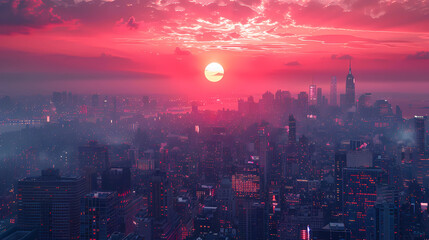 Fototapeta premium city at sunset