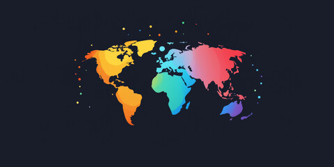 Fototapeta premium World map. vector illustration of Earth. Planet image, flat background. environmental friendly, colorful image. representation icon logo.. America, Asia, Africa, Europe, Asia, Australia. travel guide