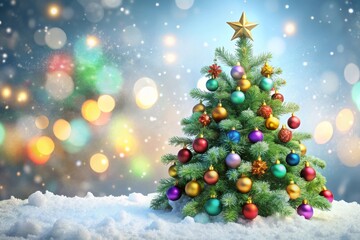 3D Christmas Winter Tree Decor with Snow Cutout on White Background - Festive Holiday Decor Ideas