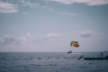 kite surfing in the sea