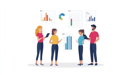 Businesspeople Analyzing Data