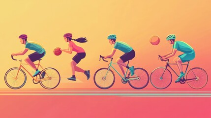 Obraz premium Cycling and Sports Illustration