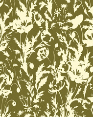 Big flowers pattern, upscale floral pattern. graphical textures floral, trendy colors pattern , flowers background with leaves. vector illustration,tropical,monochrome, abstract print