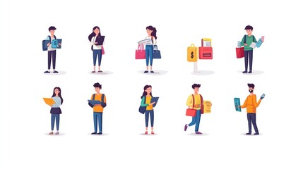 People Holding Various Items