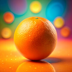 3d cool orange with color background