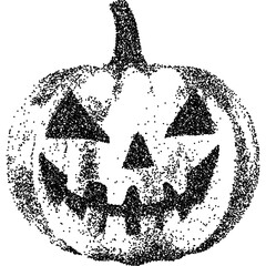 Creepy Halloween eye collage element with vintage stippling photocopy effect. Retro vector illustration for psychedelic surreal poster, with experimental grunge dotted texture