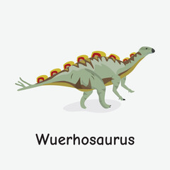 Wuerhosaurus Dinosaur Vector Illustration with Stegosaur Features