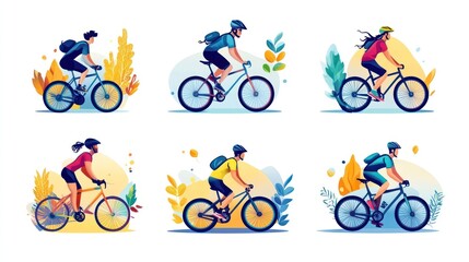 Naklejka premium Cycling Collection Illustration
