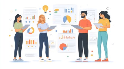Business Team Analyzing Data