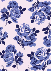 Big flowers pattern, upscale floral pattern. graphical textures floral, trendy colors pattern , flowers background with leaves. vector illustration,tropical,monochrome, abstract print