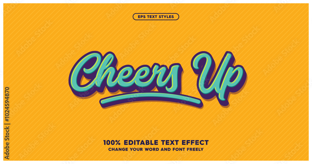 Poster cheers up: editable and stylish text effects. perfect for adding a fun and dynamic touch to your des