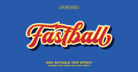 Fastball: A stylish baseball-inspired font effect. Fully editable text for a dynamic and sporty look.