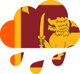 Sri Lanka flag on Rain Drops Icon