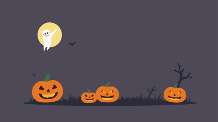 Happy halloween hrroor background with pumpkin halloween, background, moon, creepy, night, pumpkin, horror, haunted, bat, party, postcard, banner, greeting, poster, sale, silhouette, spiral,