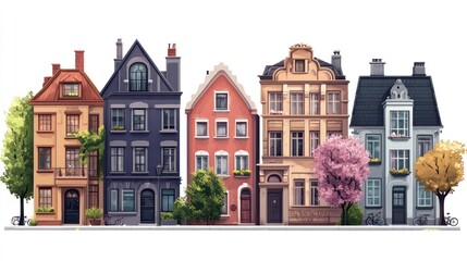 Naklejka premium Charming Row of Houses