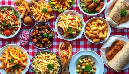 Fototapeta premium collage of food on the table