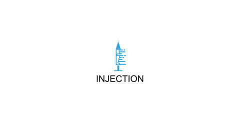 Creative injection logo design with modern concept premium vector