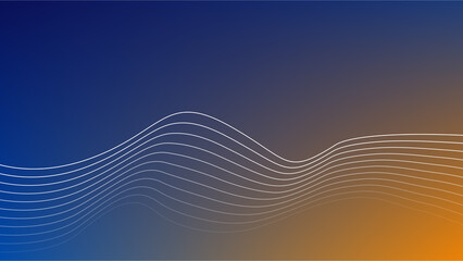 Printsound wave lines over orange and blue background