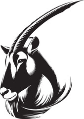 Arabian oryx big horns vector