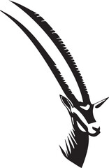 Arabian oryx big horns vector