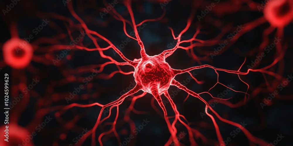 Aufkleber detailed image of a neuron with intricate connections, representing the complexity of the nervous sy