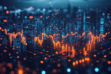 Futuristic Stock Market Data Visualization