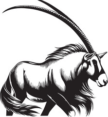 Arabian oryx big horns vector