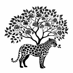 leopard-tree-tree-silhouette