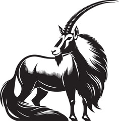 Arabian oryx big horns vector