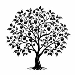 Fototapeta premium crabapple-tree-silhouette